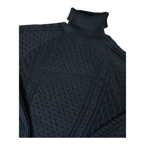 Nike Cable Knit Turtleneck Sweater Black Oversized Runs Big  Men’s Small